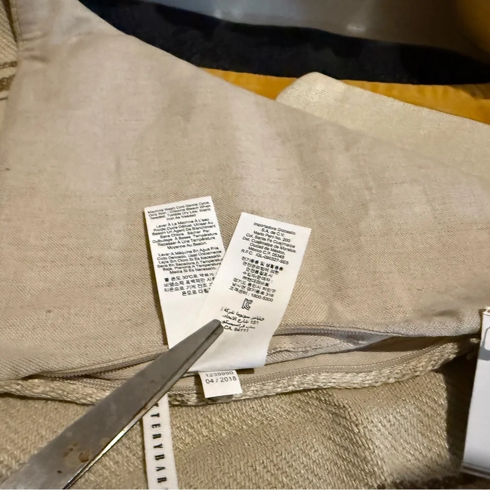 New Pottery Barn Linen Pieced Grainsack Stripe Pillow Cover, 18” - Picture 11 of 14